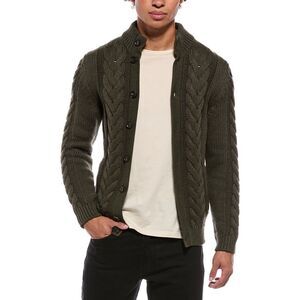 Isaia Mens  Cashmere-Blend Cardigan, Green